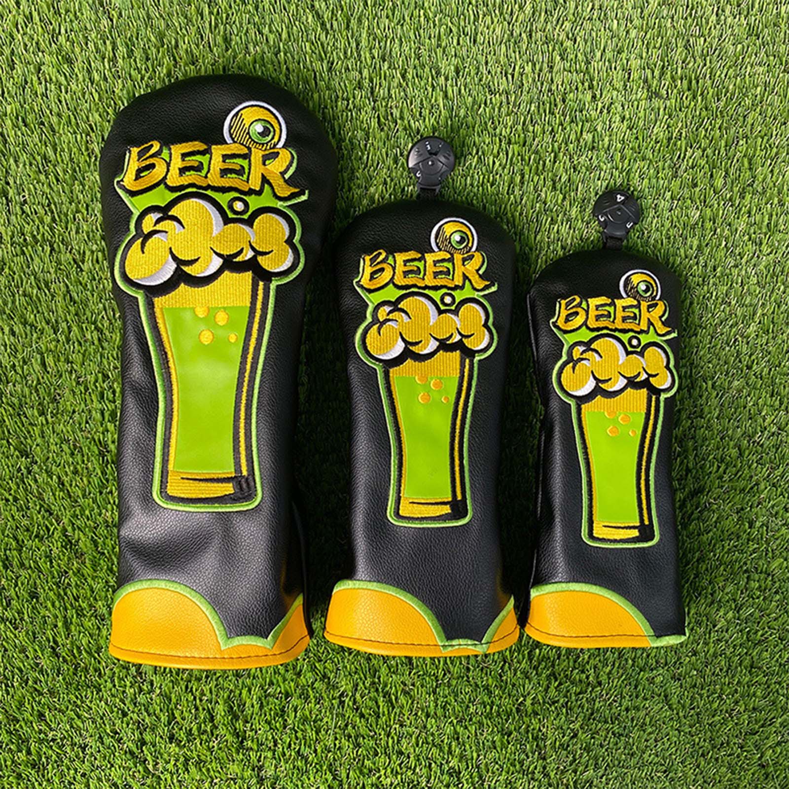 Beer & Wine Jockey Plaza Shopping - Bierborduurwerk PU-leer Golfclub hoofdbeschermhoes Kleurblok Club