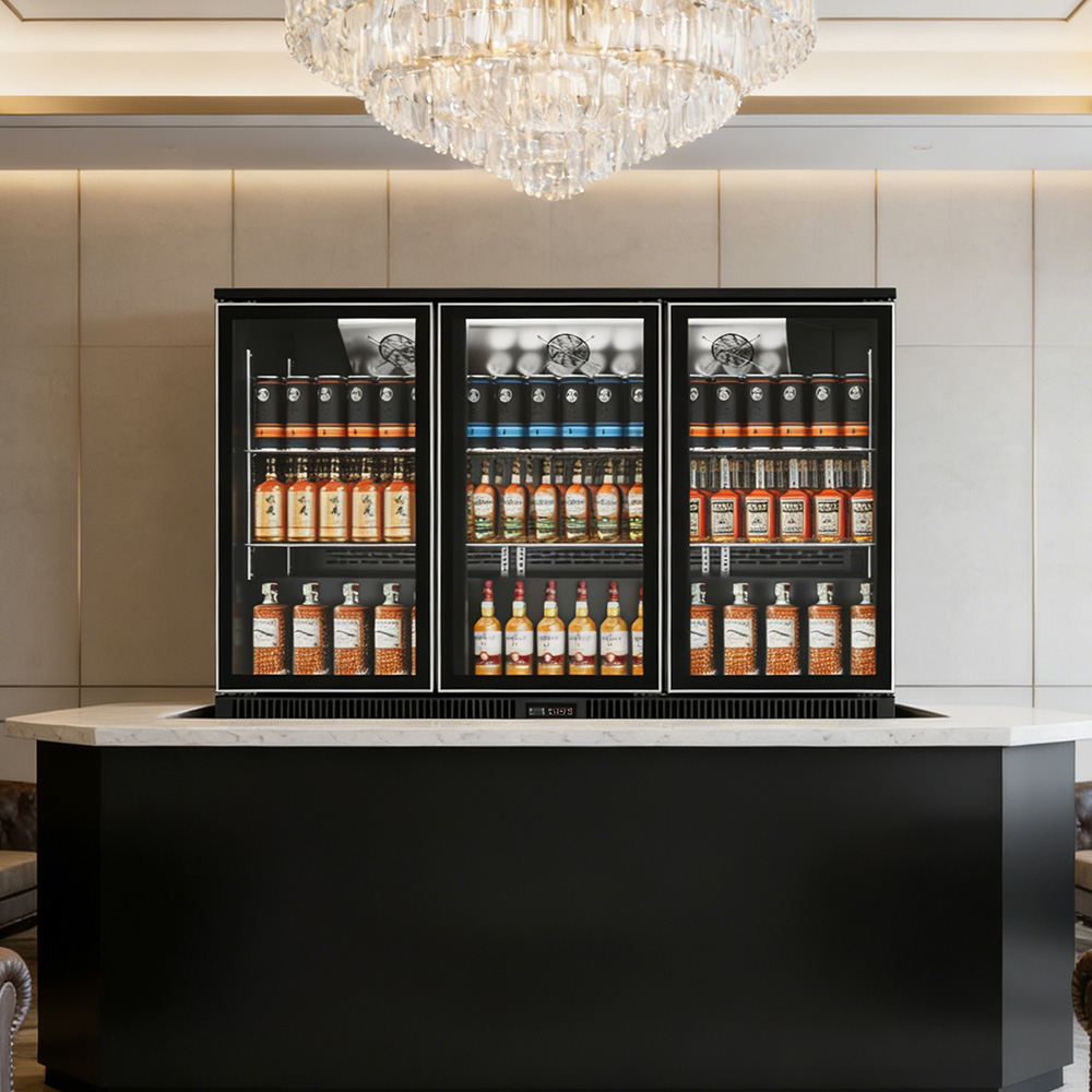 Wine And Beer Undercounter Fridge - Mini drankenkoeler koelkast 3-deurs barkoelkast glazen