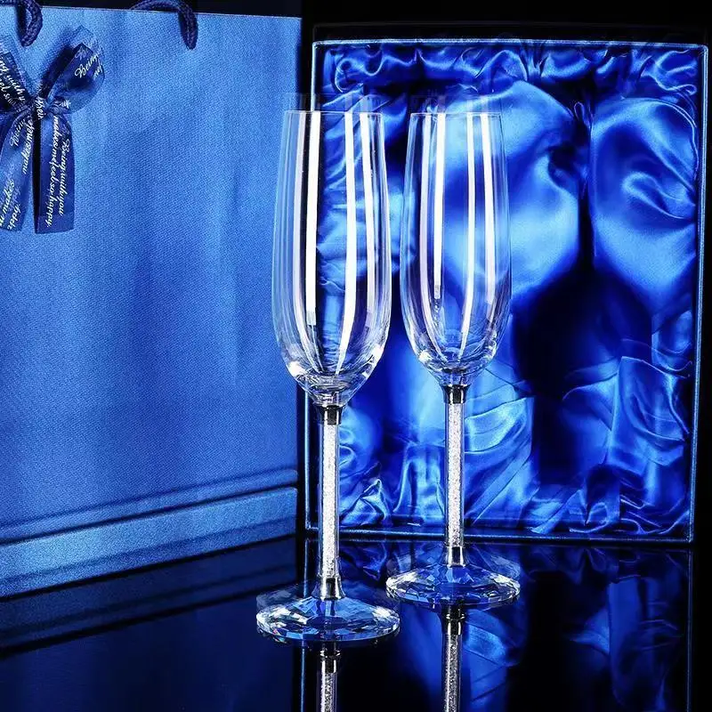Champagne Flute Pair - Creatief bruiloftswijnglas, unieke beker, champagnefluiten, kristallijn