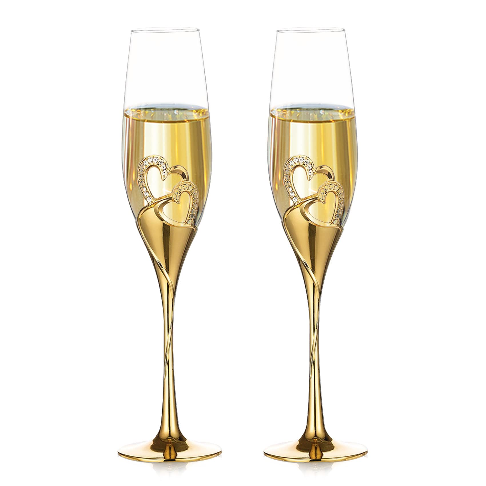 200ml Rode Wijnglazen Kristal  - Champagne Flute Pair recensie en prijs