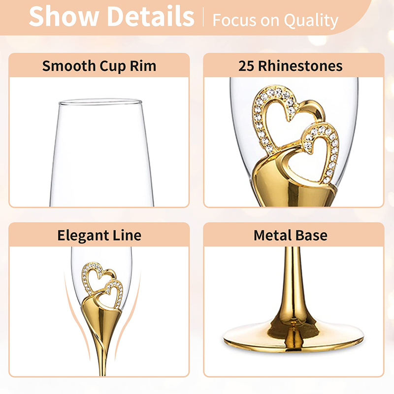 200ml Rode Wijnglazen Kristal  - Champagne Flute Pair recensie en prijs