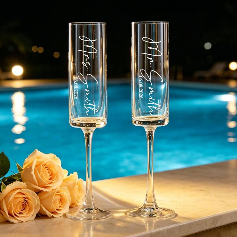 Geperonaliseerde bruiloft cham - Champagne Flute Pair recensie en prijs