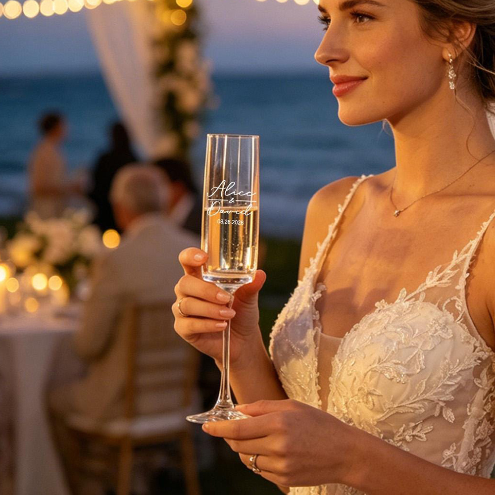 Geperonaliseerde bruiloft cham - Champagne Flute Pair recensie en prijs