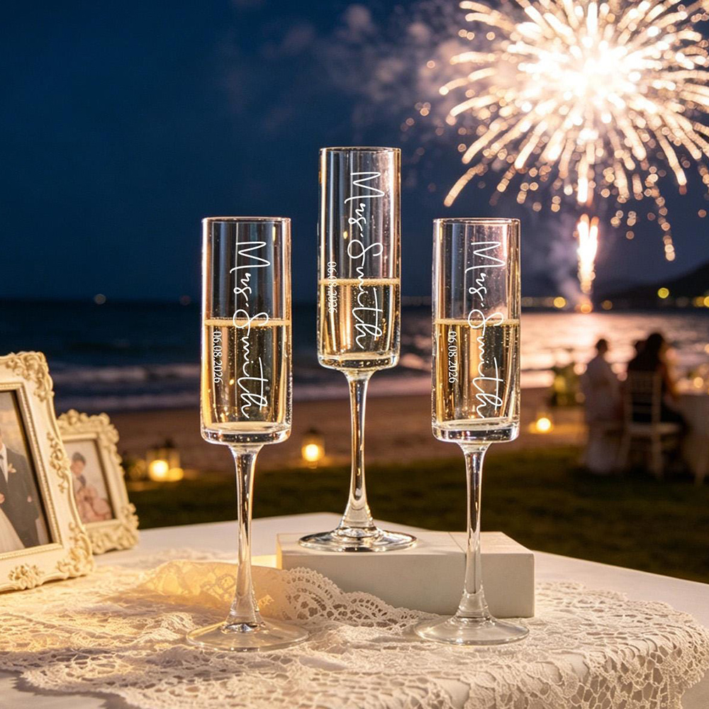 Geperonaliseerde bruiloft cham - Champagne Flute Pair recensie en prijs