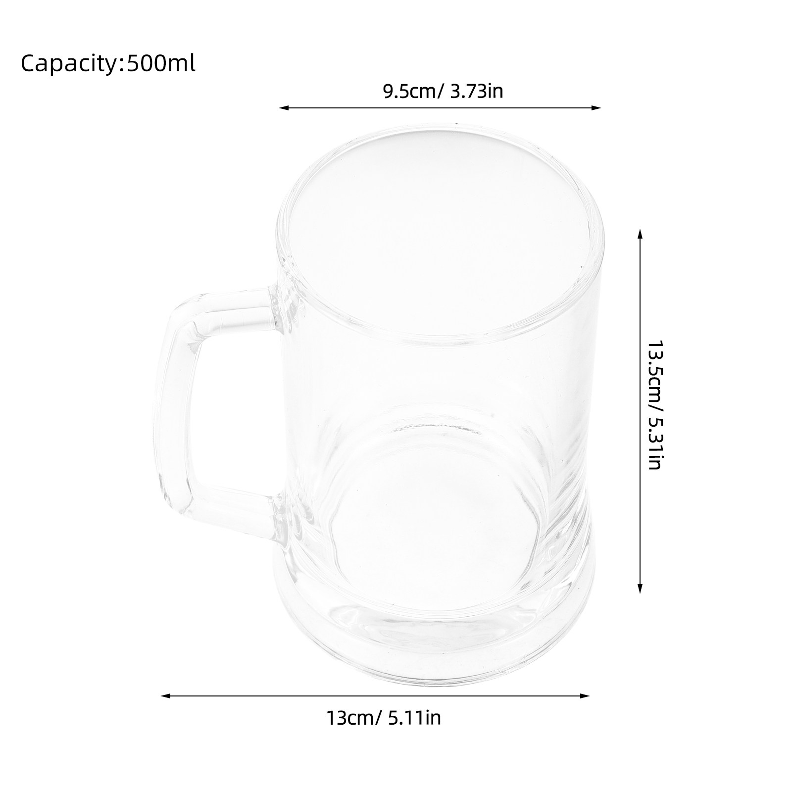 Glazen bierpul met handvat, gr - Beer Mug Handled recensie en prijs