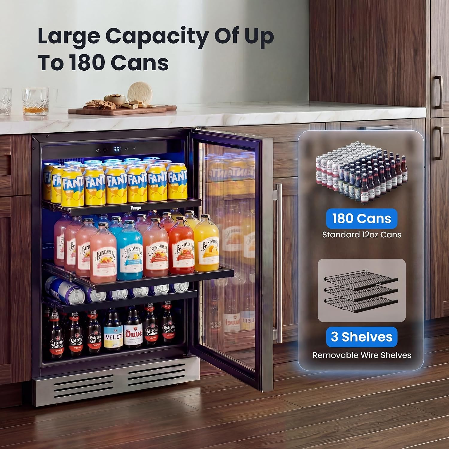 24 inch drankenkoelkast met gl - Wine And Beer Undercounter Fridge recensie en prijs