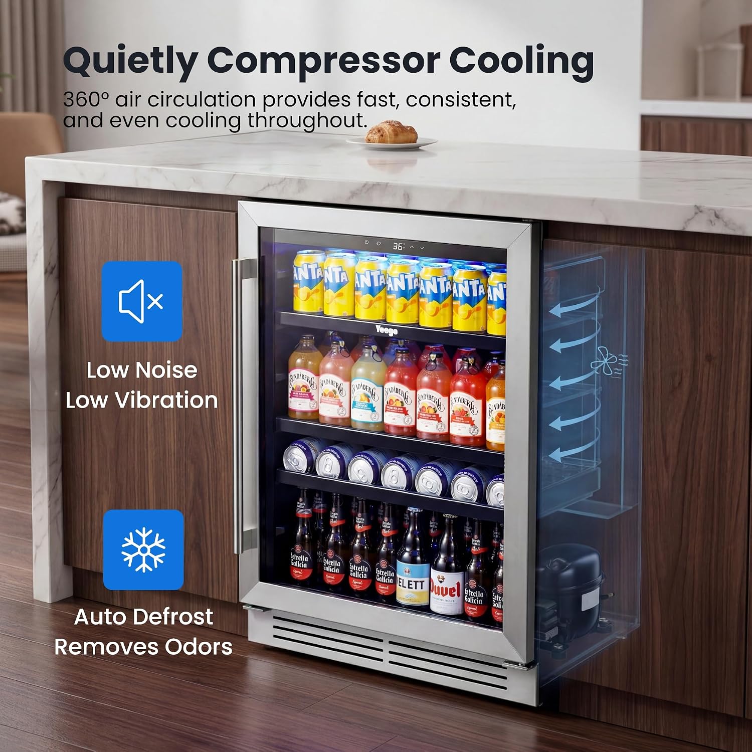 24 inch drankenkoelkast met gl - Wine And Beer Undercounter Fridge recensie en prijs