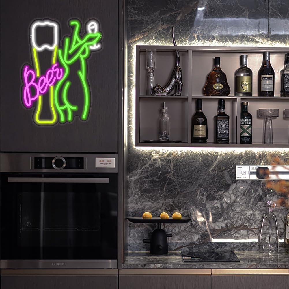 Bier Neon Lichtreclame Vrouwel - Wine In Beer Store recensie en prijs